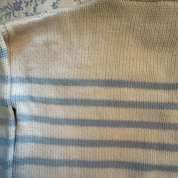 La Ligne Marin Striped Wool and Cashmere Sweater Cream and Periwinkle Size S - Picture 15 of 15